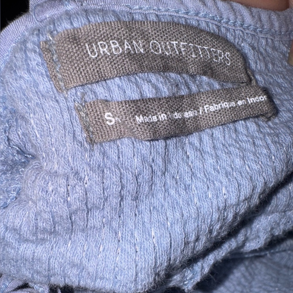 Light Blue Ribbed Babydoll Ruffle Tank Top - Picture 5 of 6